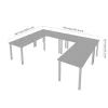 Bestar Universel Four 60W x 30D Table Desks with Square Metal Legs in black