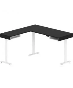 Bestar Viva 72W L-Shaped Standing Desk in black & white