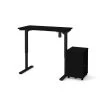 Bestar Universel 48W x 24D Electric Standing Desk with Assembled Mobile Pedestal, Black