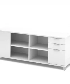 Bestar Pro-Linea 72W Credenza with 3 Drawers, White