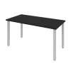 Bestar Universel 60W Table Desk with Square Metal Legs, Black
