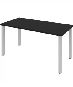 Bestar Universel 60W Table Desk with Square Metal Legs, Black