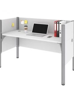 Bestar Pro-Biz 63W Single Office Cubicle with Low Privacy Panels in white