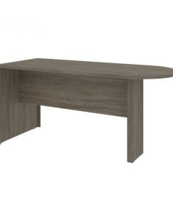 Bestar Embassy 66W Peninsula Table Desk, Walnut Grey