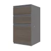 Bestar Prestige + 16W Add-On Pedestal, Bark Grey & Slate