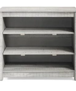 Alaterre Furniture Rustic 35"H Under-Window Wood 3-Shelf Bookcase, Rustic Gray