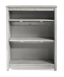 Alaterre Furniture Rustic 49"H Wood Tall 3-Shelf Bookcase, Rustic Gray