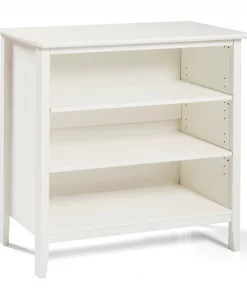 Alaterre Furniture Simplicity Wood 34"H Under-Window 3-Shelf Bookcase, White