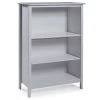 Alaterre Furniture Simplicity 48"H Wood 3-Shelf Bookcase, Dove Gray