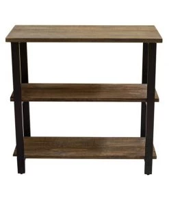 Alaterre Furniture Pomona 31"H 2-Shelf Metal and Solid Wood Under-Window Bookcase