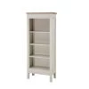 Alaterre Furniture Savannah Tall Bookcase, Ivory with Natural Wood Top