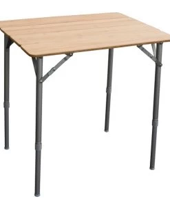 Amerihome Adjstbl Height Folding Bamboo Table W/ Carry Bag, 25.75" L x 17" W