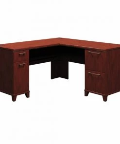 Bush Business Furniture Enterprise 60W x 60D L Shaped Office Desk W/ Drawers in Harvest Cherry
