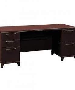 Bush Business Furniture Enterprise 72W Office Desk W/ Drawers in Mocha Cherry
