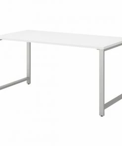 Bush Business Furniture 400 Series 60W x 30D Table Desk W/ Metal Legs in White