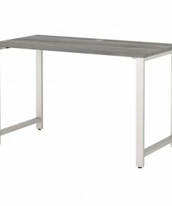 Bush Business Furniture 400 Series 48W x 24D Table Desk W/ Metal Legs in Platinum Gray