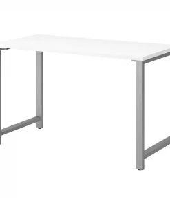 Bush Business Furniture 400 Series 48W x 24D Table Desk W/ Metal Legs in White
