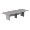 Bush Business Furniture 120W x 48D Boat Shaped Conference Table W/ Wood Base in Platinum Gray