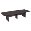 Bush Business Furniture 120W x 48D Boat Shaped Conference Table W/ Wood Base in Storm Gray