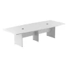 Bush Business Furniture 120W x 48D Boat Shaped Conference Table W/ Wood Base in White