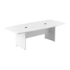 Bush Business Furniture 96W x 42D Boat Shaped Conference Table W/ Wood Base in White