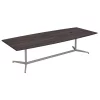 Bush Business Furniture 120W x 48D Boat Shaped Conference Table W/ Metal Base in Storm Gray