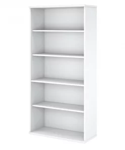 Bush Business Furniture Easy Office 5 Shelf Bookcase in Pure White