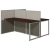 Bush Business Furniture Easy Office 60W 2 Person Cubicle Desk Workstation W/ 45H Panels, Mocha Cherry