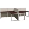 Bush Business Furniture Easy Office 60W 2 Person L Shaped Cubicle Desk Workstation W/ 45H Panels, Mocha Cherry