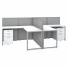 Bush Business Furniture Easy Office 60W 2 Person L Shaped Cubicle Desk W/ Drawers and 45H Panels, Pure White
