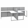 Bush Business Furniture Easy Office 60W 2 Person L Shaped Cubicle Desk Workstation W/ 45H Panels, Pure White