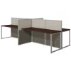 Bush Business Furniture Easy Office 60W 4 Person Cubicle Desk Workstation W/ 45H Panels, Mocha Cherry