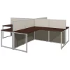 Bush Business Furniture Easy Office 60W 4 Person L Shaped Cubicle Desk Workstation W/ 45H Panels, Mocha Cherry