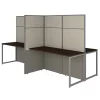 Bush Business Furniture Easy Office 60W 4 Person Cubicle Desk Workstation W/ 66H Panels, Mocha Cherry
