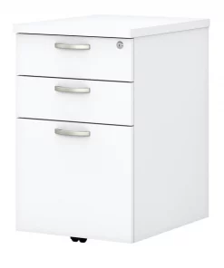 Bush Business Furniture Easy Office 3 Drawer Mobile File Cabinet in Pure White