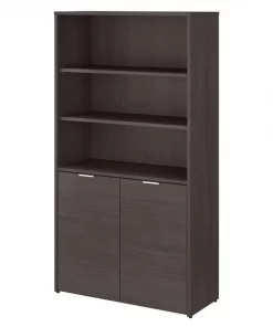 Bush Business Furniture Jamestown 5 Shelf Bookcase W/ Doors in Storm Gray