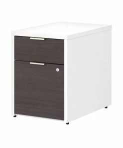Bush Business Furniture Jamestown 2 Drawer File Cabinet in White and Storm Gray - Assembled