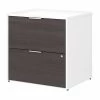 Bush Business Furniture Jamestown 2 Drawer Lateral File Cabinet, White and Storm Gray - Assembled