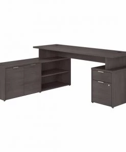 Bush Business Furniture Jamestown 72W L Shaped Desk W/ Drawers in Storm Gray
