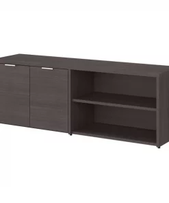 Bush Business Furniture Jamestown Low Storage Cabinet W/ Doors and Shelves in Storm Gray
