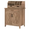 Bush Furniture Key West Secretary Desk W/ Storage and Desktop Organizers, Reclaimed Pine