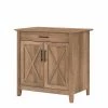 Bush Furniture Key West Secretary Desk W/ Keyboard Tray and Storage Cabinet, Reclaimed Pine