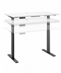 Bush Business Furniture Move 60 Series by 48W x 24D Electric Height Adjstbl Standing Desk, White W/ Black Base