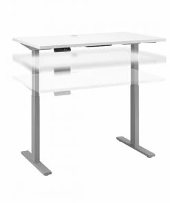 Bush Business Furniture Move 60 Series by 48W x 24D Electric Height Adjstbl Standing Desk, White W/ Cool Gray