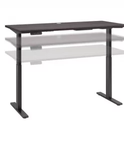 Bush Business Furniture Move 60 Series by 60W x 30D Height Adjstbl Standing Desk, Storm Gray W/ Black Base