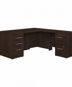 Bush Business Furniture Office 500 72W L Shaped Executive Desk W/ Drawers in Black Walnut