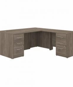 Bush Business Furniture Office 500 72W L Shaped Executive Desk W/ Drawers in Modern Hickory