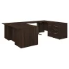 Bush Business Furniture Office 500 72W Height Adjstbl U Shaped Executive Desk W/ Drawers, Black Walnut
