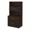 Bush Business Furniture Office 500 36W 2 Drawer Lateral File Cabinet W/ Hutch in Black Walnut