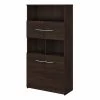 Bush Business Furniture Office 500 5 Shelf Bookcase W/ Doors in Black Walnut